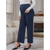 INSPIRE CHIC Women's Work Maternity Pants Business Stretchy Over the Belly Formal Pregnancy Trousers with Pockets - 3 of 4
