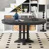 Farmhouse Dining Table Extendable Round Table with 14" Leaf for Kitchen, Dining Room 4S - ModernLuxe - image 2 of 4