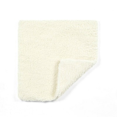 Ivory 20" x 20" Reversible Faux Sherpa Pillow Cover