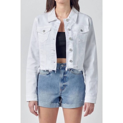 Women's Katrina Destroyed Fitted Denim Jacket - CELLO