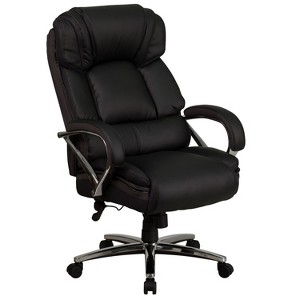 Flash Furniture HERCULES Series Big & Tall 500 lb. Rated Black LeatherSoft Executive Swivel Ergonomic Office Chair with Chrome Base and Arms - 1 of 4