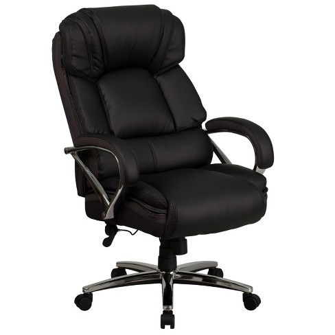 Flash Furniture Hercules Series Big & Tall 500 lb. Rated Black Leather Executive Swivel Chair with Height Adjustable Headrest