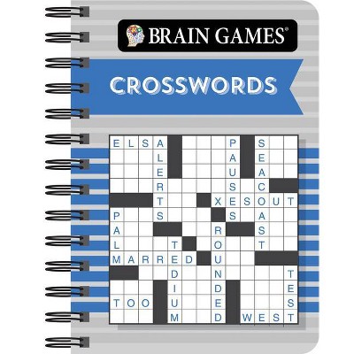 Brain Games Mini - Crosswords (Blue) - by  Publications International Ltd & Brain Games (Spiral Bound)