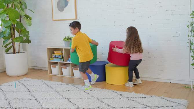 ECR4Kids SoftZone Round Foam Ottoman, Flexible Seating, 12in Seat Height, 4-Piece, 2 of 12, play video