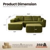 XIZZI Modular Sectional Sofa Couch, L/U-Shape Upholstered Couch, Modern Minimalist Couches for Living Room, Free Combination Deep Seat Corner Couch - 3 of 4