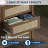 6 Drawer Dresser for Bedroom, Rattan Chest of Drawers with Gold Handle, 52.7"W Storage Dressers Organizer, Entryway Console Table - 3 of 4
