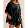 Imily Bela Womens 2 Pcs Pajama Sets Vacation Outfits Ruffle Sleeve Babydoll Tops and Shorts Lounge Matching Set - 2 of 3