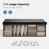 43 Inch Folding Storage Ottoman Bench, Upholstered Foot Rest with Strong MDF Board for Living Room Bedroom, Holds 660 lbs, Black Synthetic Leather - 4 of 4