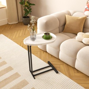 KTMBDW C-Shaped Side Table, C Table End Table for Sofa and Bedside, Couch Side Tables with Metal Frame Slide for Bedroom Living Room - 1 of 4