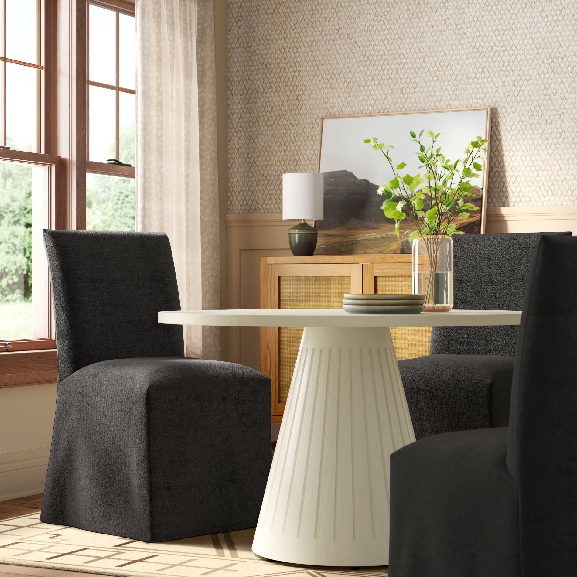 Replacement Slipcover Only for Kay Dining Chair in Performance Textured Weave Caviar - Threshold™