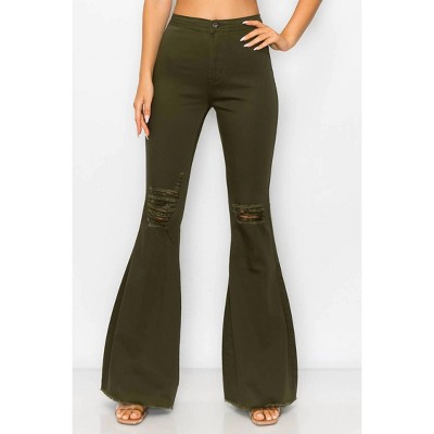 Women's High Waisted Bell Bottoms - Denim Zone