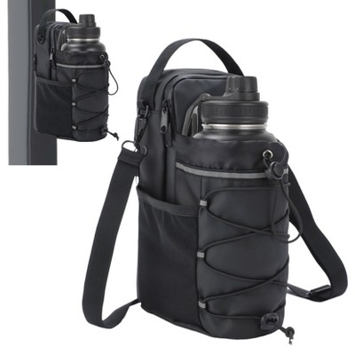 EcoSummer Magnetic Water Bottle Bag for Gym Hands-Free Hydration Pack Nylon Mesh Bottle Holder for 40oz 30oz Fitness Use.