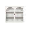 TROPOW Removable Wooden Double Windowpane Doors Wall Cabinet Over The Toilet Adjustable Shelves White Iron+Tempered Glass Rectangular,White - 2 of 4