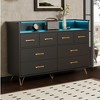 Modern 8-Drawer Dresser with RGB LED Lights, App-Controlled Wide Bedroom Chest, Power Outlets & USB Ports for Gaming, or Living Room - 4 of 4