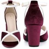 BLISSFUL STEP Women's Colorblock Ankle Strap Chunky Heel Sandals - 2 of 3