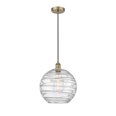 Athens Deco Swirl - 1 Light Mini Pendant In Industrial Style-14.75 Inches Tall and 12 Inches Wide