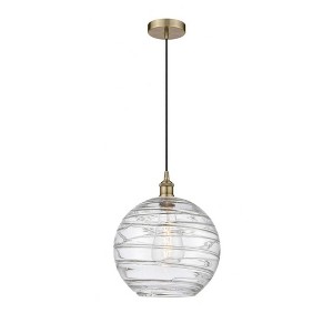 Athens Deco Swirl - 1 Light Mini Pendant In Industrial Style-14.75 Inches Tall and 12 Inches Wide - 1 of 1
