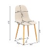 FurnitureR Dining Chairs Set of 4, Fabric Armless Dining Room Seating, Side Chair with Metal Legs for Kitchen Living Room Bedroom, Light Beige - 2 of 4