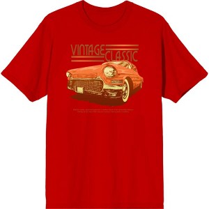 Car Fanatic Orange Vintage Car Crew Neck Short Sleeve Adult T-shirt - 1 of 2