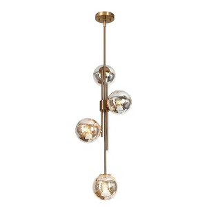 LNC Crithmum 4-Lights 13.4" Modern  Luxury Mercury Globe Glass Kitchen Island Lights,Gold - 1 of 4