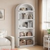5 Tier Bookshelf Arched Bookcase Farmhouse Bookcase Display Storage Rack Wooden Bookshelves - 4 of 4