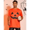 TATT 21 Men's Halloween Pumpkin Printed Short Sleeves Graphic T-Shirts - 2 of 4