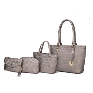 MKF Collection Edelyn Embossed M Signature Vegan Leather Women’s Tote Bag by Mia K – 4 Pcs set - 1 of 1