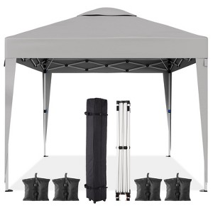 10 x 10 FT Pop Up Canopy Tent, Height Adjustable Sun Shade Shelter with Wheeled Carry Bag, Waterproof Party Tent for Patio, Garden - 1 of 4