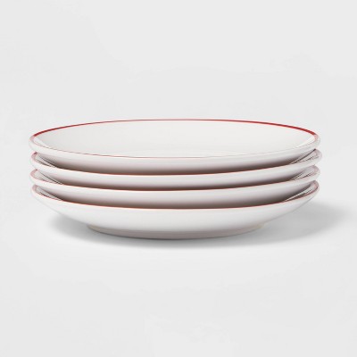 6" 4pk Stoneware Appetizer Plates Red - Threshold™