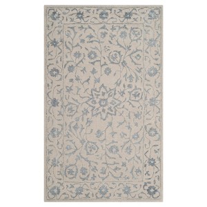 Silver/Ivory Botanical Loomed Accent Rug - (3