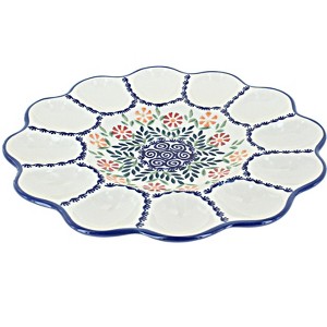 Blue Rose Polish Pottery T140 Manufaktura Egg Plate - 1 of 1