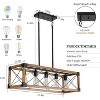 Kitchen Island 5-Light Industrial Farmhouse Chandelier, Black Walnut Wood Pendant Light for Kitchen Island, Dining Room, E26 Base, Adjustable Height - 4 of 4