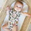 Sweet Jojo Designs Girl Baby Onesies - Set 6-12M Vintage Floral Pink Yellow and Green 2pc - 3 of 4