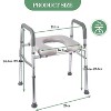 Commercial Toilet Riser Seat with Adjustable Height & Arms - Medical-Grade Aluminum, Non-Slip Design, 140kg Capacity - 3 of 4