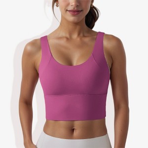 Anna-Kaci Active Women's Longline Sports Bra with Wide Straps and Scoop Neck - 1 of 4