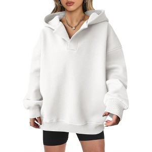 Womens Hoodies Oversized V Neck Sweatshirts Long Sleeve Pullover Casual Fall Teen Girls Preppy Clothes 2025 - 1 of 4