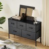 Tv Stand 5 Drawer, Modern Organizer Unit with Wood Top & Metal Frame, Fabric Dresser Closets for Hallway Entryway Nursery - 2 of 4