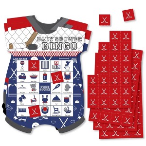 Big Dot of Happiness Shoots & Scores! - Hockey - Picture Bingo Cards and Markers - Baby Shower Shaped Bingo Game - Set of 18 - 1 of 4