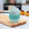 Unique Bargains Disposable Baking Cups Greaseproof Paper Brown Blue Multicolor 1.97"x1.18" 100Pcs - 2 of 4