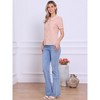 INSPIRE CHIC Women's Plaid Puff Short Sleeve Button Down Peter Pan Collar Shirt - 3 of 4