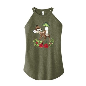 Women's - Disney - Christmas Botanical Butterfly Graphic High Neck Tank - 1 of 3