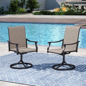 Captiva Designs Outdoor Patio Dining Texliene Armrest Chairs with Steel Frame - 1 of 4