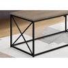 Vynxaria Contemporary Modern Rectangular Coffee/Accent/Cocktail Table 40.5"L×20"W×18"H, Brown Laminate/Black Metal X-Frame - 4 of 4