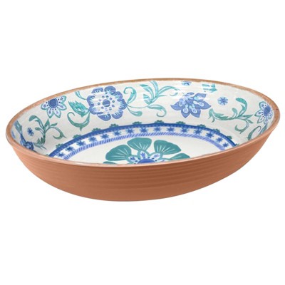 TarHong 91.3 oz Multicolored Melamine Rio Turquoise Floral Serving Bowl 13 in. D 1 pc (Case of 4)