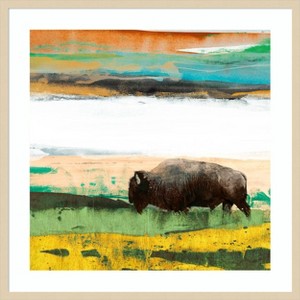 Amanti Art Bison Primary Decision by Sisa Jasper Wood Framed Wall Art Print - 1 of 4
