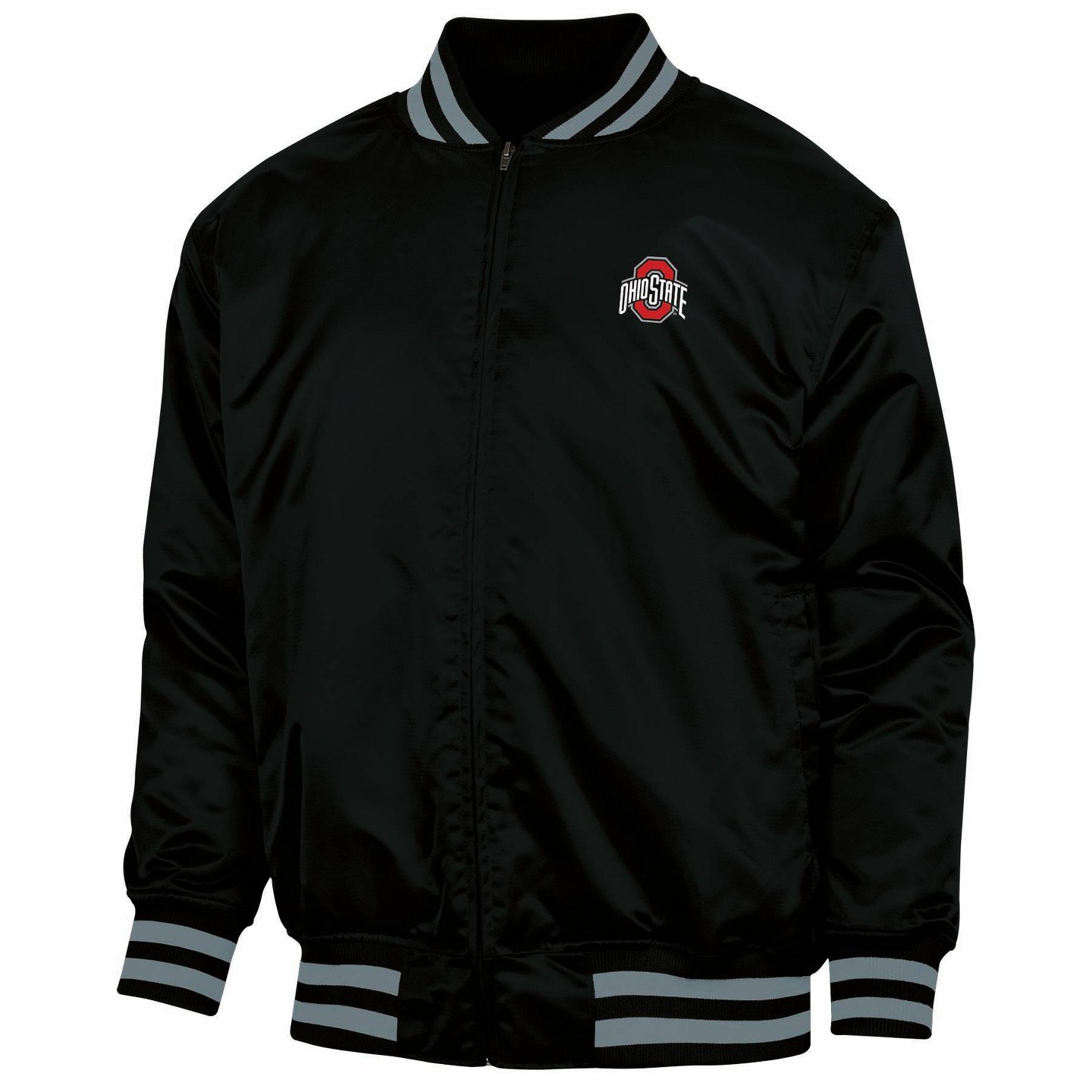 Мужская куртка NCAA Ohio State Buckeyes Jacket - M: Lightweight Polyester Zip-Up Sweatshirt with Embroidered Applique — фото 1