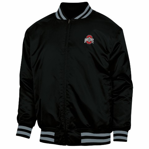 NCAA Ohio State Buckeyes Men's Jacket - M: Lightweight Polyester Zip-Up Sweatshirt with Embroidered Applique
