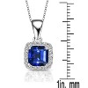Guili Sterling Silver Pendant Necklace with Asscher-Cut CZ in Green, Gold, Red, White, Rose Gold, or Blue—A Unique and Radiant Design. - 3 of 3
