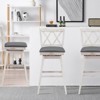 Costway Set of 2/4 Barstools Swivel Counter Height Chairs w/Rubber Wood Legs Black/White - image 3 of 4