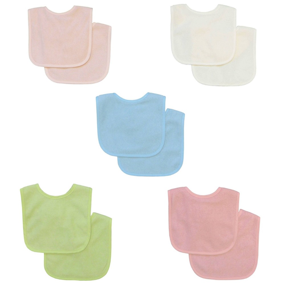 Neat Solutions Water-Resistant Lined Infant Bib Set Girl - 10pk